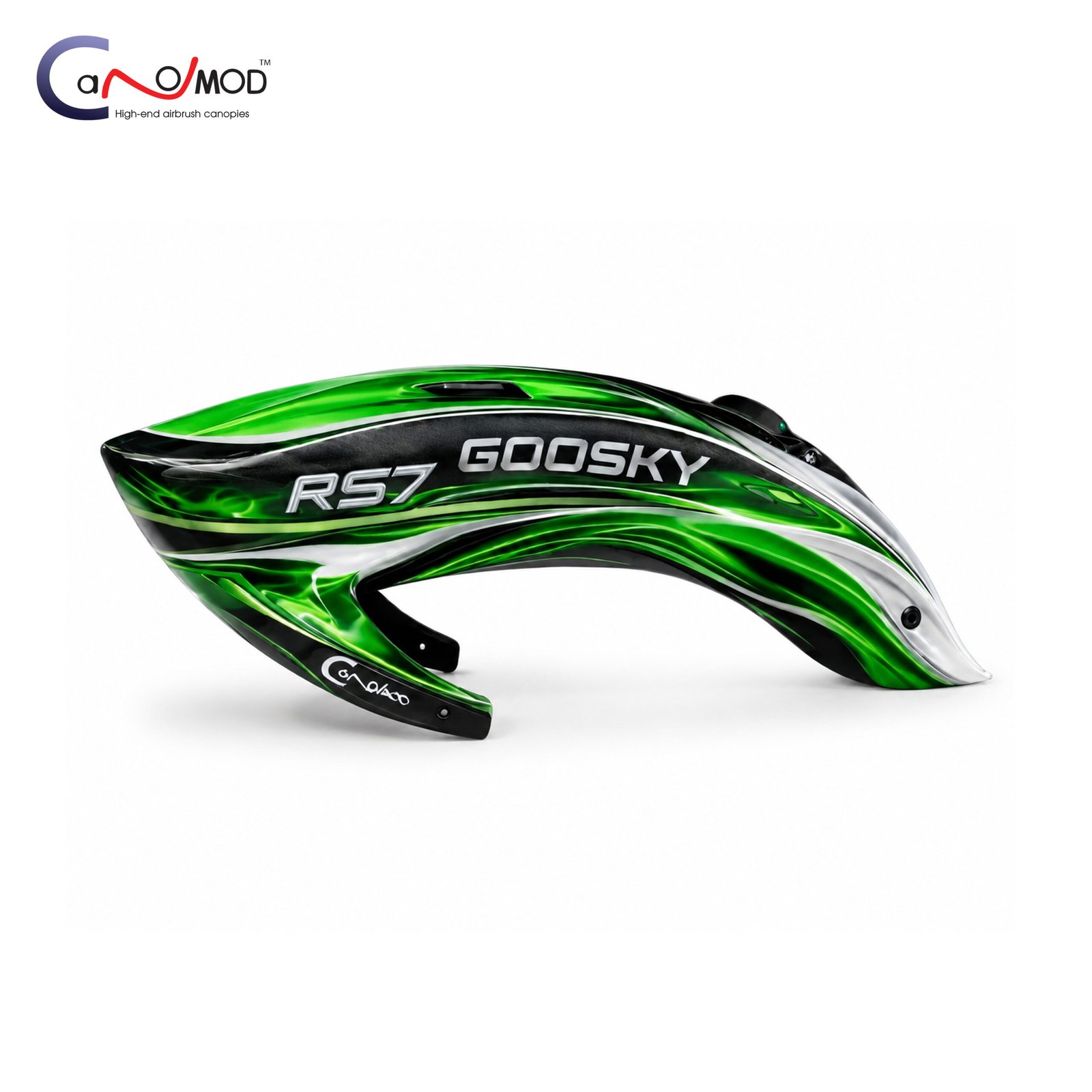 canopy_green_1 Canomod Airbrushed Fiberglass Canopy for Goosky RS7 Ultra (EMERALD) - Image 1
