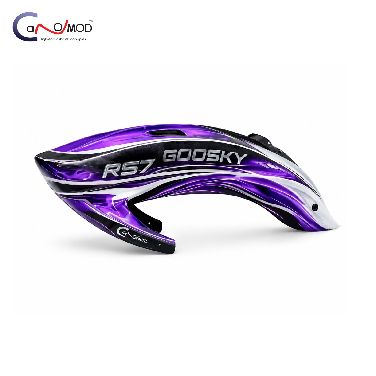 canopy_purple_1 Canomod Airbrushed Fiberglass Canopy for Goosky RS7 Ultra (VIOLET) - Image 1